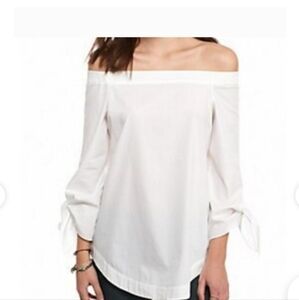 FREE PEOPLE Womens Size XS White Bell Sleeve Off Shoulder Blouse Top